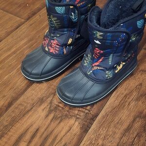 Kids' Navy and Multicolor Rain/snow Boots